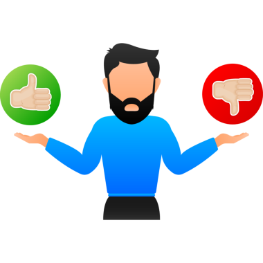 Düz, özet. Yüz sembolü. Düz çizim, kırmızı evet, hayır adamım.