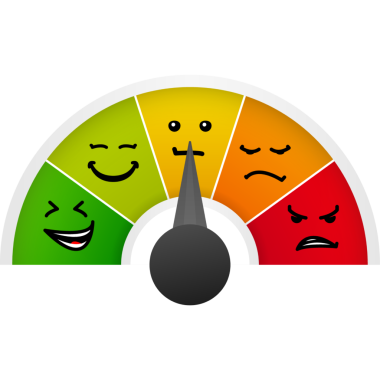 Geri bildirim konsepti. Rütbe, memnuniyet seviyesi. resimleme