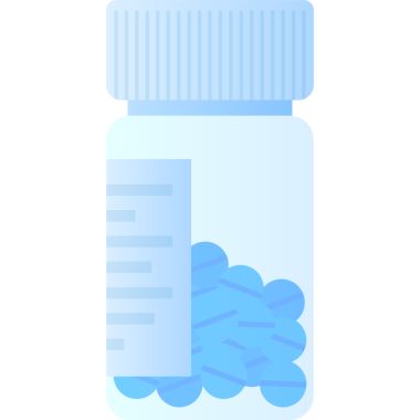 Pills bottle hand in flat style on transparent background. Hand drawn style.