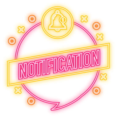 Neon Simgesi. Yeni uyarı çanı simgesi. Çizgi film mavisi çizimi. Düz Çizim