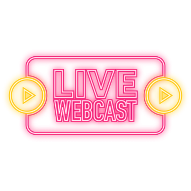 Neon Simgesi. Canlı yayın düğmesi, simge. Tasarım. Canlı Web Dökümcüsü.