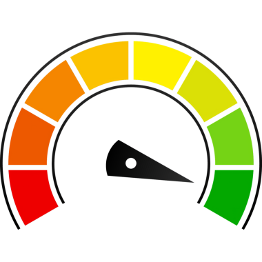 Beyaz arka planda hız göstergesi ayarlandı. resimleme.