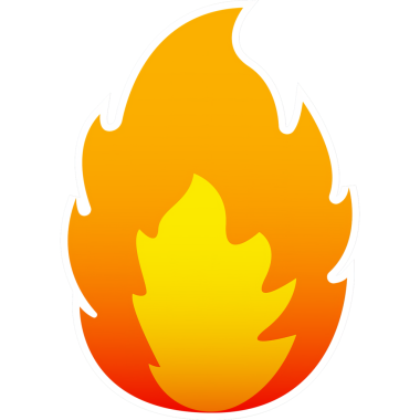 Web tasarımı için ateş çıkartmalı çizgi film afişi. Etiket fiyatı düz çizim. Web pankartı