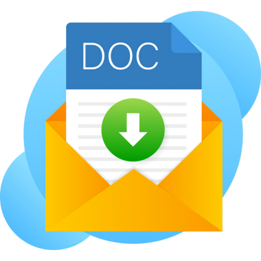 DOC dosya simgesi. Hesap cetveli tipi. Modern düz tasarım grafik çizimi. DOC simgesi.