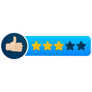 Derecelendirme yıldızları beyaz arkaplandalar. resimleme.