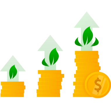 Düz altın ikonu. Bölünmüş konsept. İş için finansal yatırım. İş ikonu. Mali büyüme .