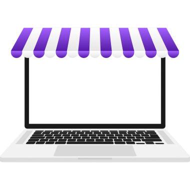 Bilgisayarlı ve ekran alımlı. Çevrimiçi alışveriş kavramı.