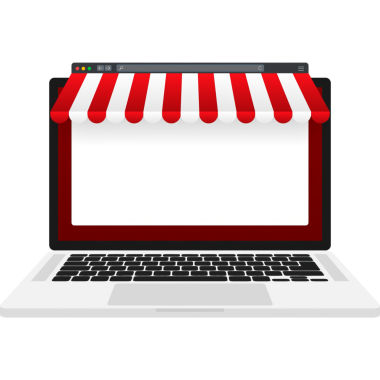 Bilgisayarlı ve ekran alımlı. Çevrimiçi alışveriş kavramı.