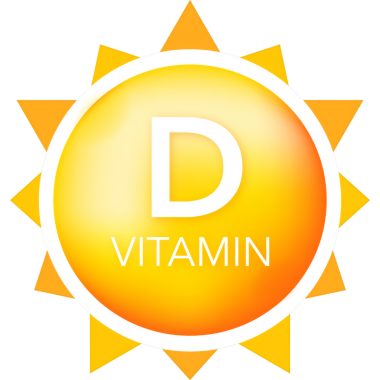 D vitamini beyaz zeminde güneşlenir. Ultraviyole elementler Vektör illüstrasyonu