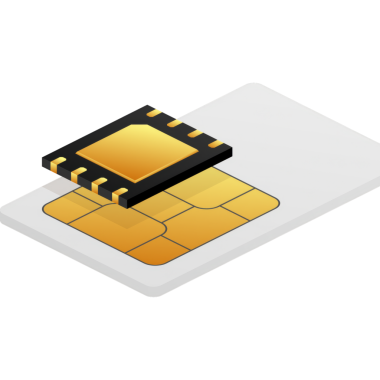 Dijital e-sim çip dijital çip. Modern bir ikon. Beyaz arka plan. şablon. İletişim simgesi