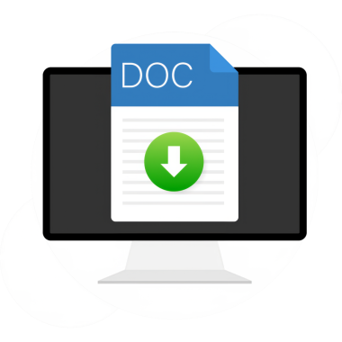 DOC dosya simgesi. Hesap cetveli tipi. Modern düz tasarım grafik çizimi. Vektör DOC simgesi