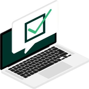 Düz stil yeşil arka planda çizgi araştırma bilgisayarı. Vektör simgesi. Vektör düzlüğü. Satır simgesi. Bilgisayar ekranı