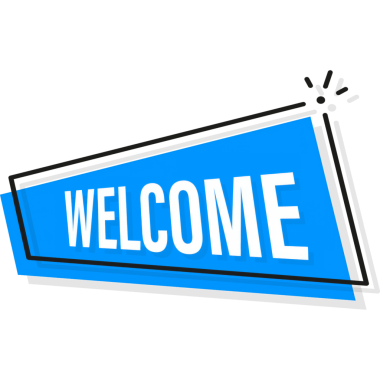 Hoş geldiniz mavi modern iş afişi. Vektör illüstrasyonu