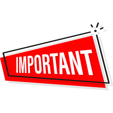 Beyaz arka planda 3 boyutlu önemli kırmızı pankart. Vektör illüstrasyonu