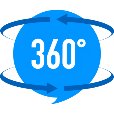 Beyaz arkaplanda 360 derece görünüm simgesi