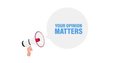 El ele tutuşan megafon, beyaz ve yeşil ekran arka planında konuşma baloncuğu meselesidir.