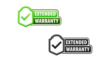 Yeşil işaretli uzatılmış garanti simgeleri, ürün kalitesini ve müşteri memnuniyetini temsil etmek için kullanışlı