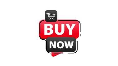 Şimdi alışveriş arabasının simgesiyle beyaz ve yeşil ekran arkaplanı üzerinde canlandırılmış satın alma düğmesi