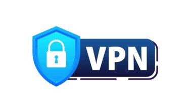 Beyaz ve yeşil ekran arka planında kilit canlandırması olan VPN kalkan simgesi