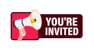 El ele tutuşan megafon beyaz ve yeşil ekranda izole edilmiş işaretinizle birlikte..