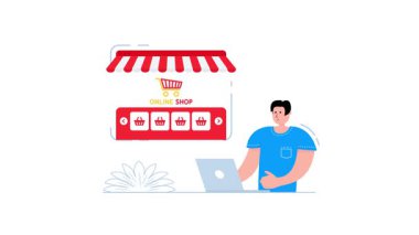 Çevrimiçi alışveriş kavramı beyaz ve yeşil ekran arka planında online mağazası olan bir dizüstü bilgisayar kullanarak müşteri satın alma çevrimiçi