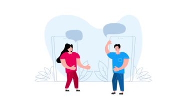 İş adamları online toplantı ve sanal iletişim için akıllı telefonları kullanıyor