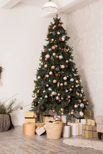 Kerstboom Met Speelgoed Kamer — Stockfoto