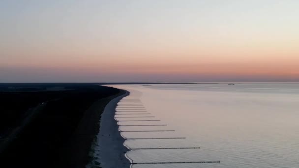 Закат Пляже Цингст Дарсс Германия — стоковое видео