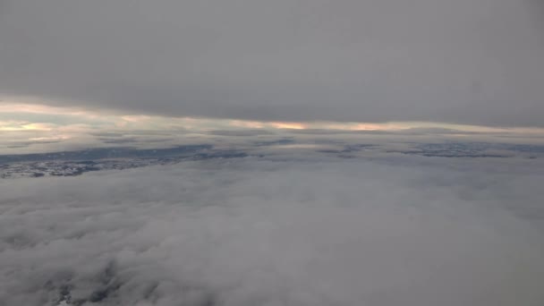 Niebo Nad Norwegią Podczas Zimowego Lotu Oslo Tromsoe — Wideo stockowe