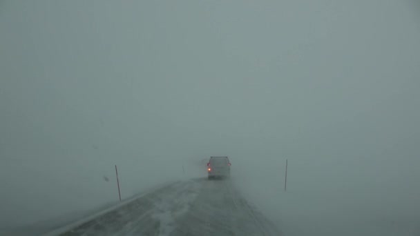 Télen Vezetés E69 Autópályán Skaidi Rafsbotn Között Norvégiában — Stock videók