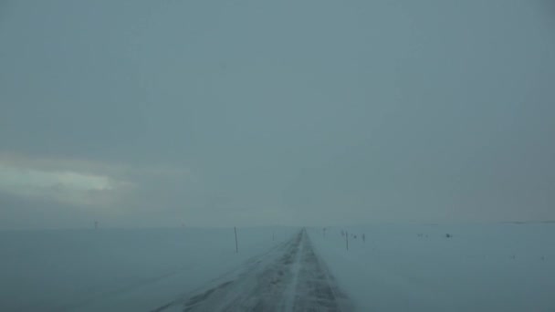 Körning Vintern E69 Motorvägen Mellan Skaidi Och Rafsbotn Norge — Stockvideo