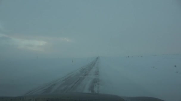 Jazda Zimą Autostradą E69 Między Skaidi Rafsbotn Norwegii — Wideo stockowe