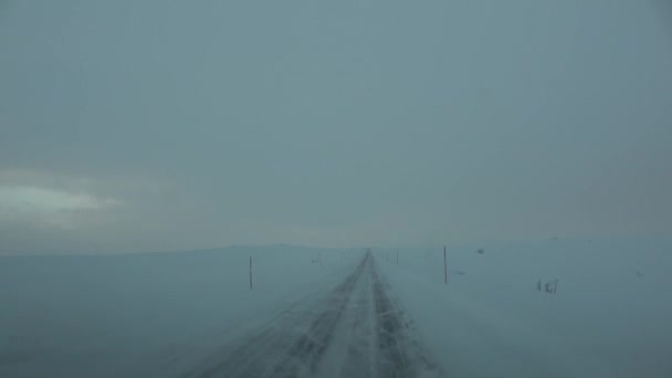 Jazda Zimą Autostradą E69 Między Skaidi Rafsbotn Norwegii — Wideo stockowe