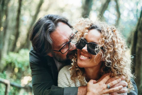 Healthy Positive Relationship Lifestyle People Man Bonding Woman Enjoying Having — Stock Photo, Image
