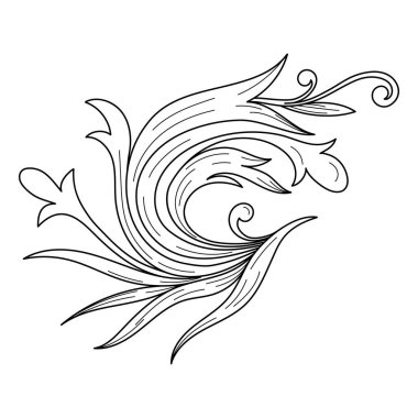 Viktorya dönemi sınır çiçekli süsü. siyah ve beyaz Japon filigranı