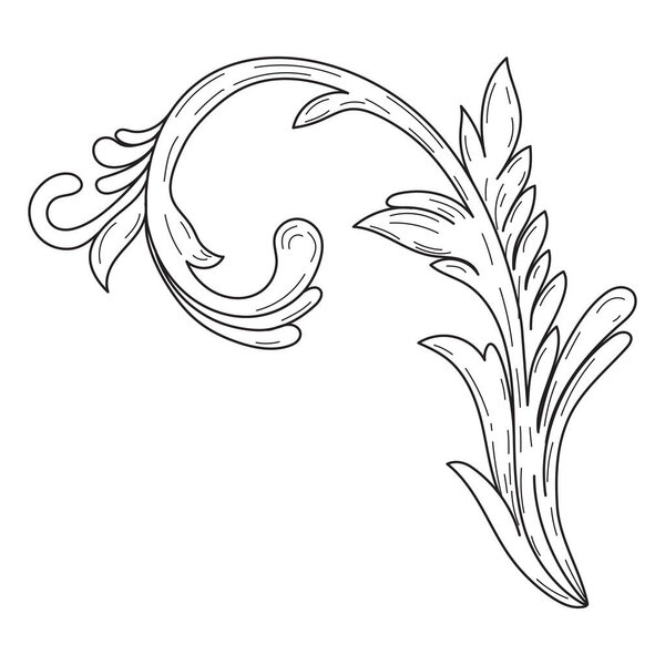 floral ornament leaf engraved retro pattern decorative design tattoo filigree calligraphic vector. Floral ornament.