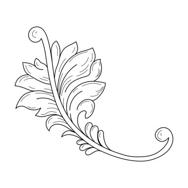 Girdap dekoratif tasarım unsuru filigran hat sanatı