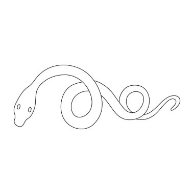 Siyah beyaz işlemeli mürekkep sanatı. El çizimi yılan.