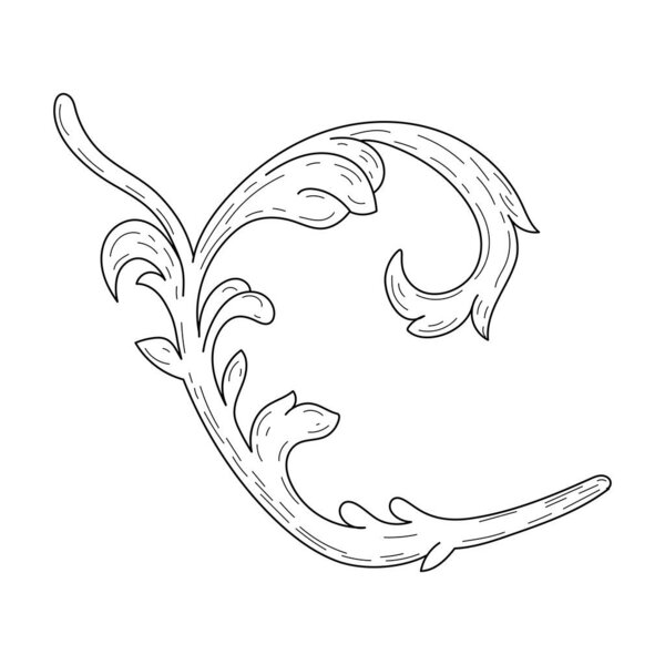 ornamental flourishes, Baroque Scroll Element