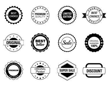 Premium quality retro vintage black and white badge