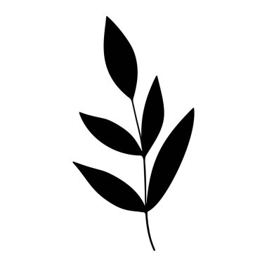 bitki karalaması, beyaz arkaplanda izole edilmiş tek bitki silueti