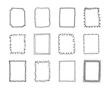 El çizimi çerçeveler. Beyaz arkaplanda izole.