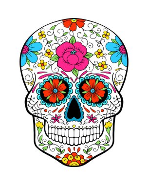 Ölü Kafatası Günü. Kurukafa şekeri çiçeği. Kafatası dövmesi.