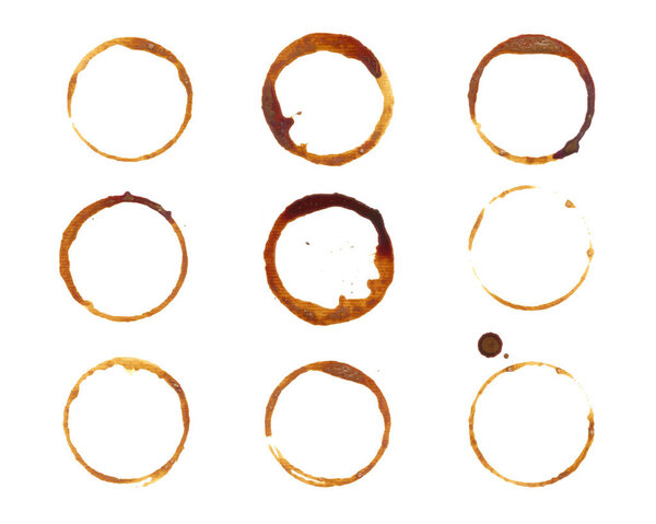 coffee cup stains set. Coffee or tea stains and traces