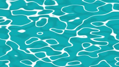 Yüzeyinde ışık yansımaları ve nedenselleri olan saf mavi çizgi film suyu..