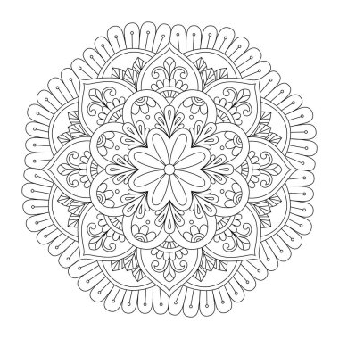 Mandala Boyama kitabı çizimi sanat vektörü çizimi.