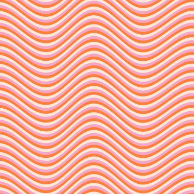 El Çizimi Vektör İllüstrasyonu. 70 'ler stili, gezgin arka plan, duvar kağıdı. Düz Tasarım, Hippi Estetiği.