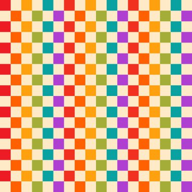 Renkli Kusursuz Vektör Denetimi Moda Renkleri Zarif Minimum Tasarım Dama Dokusu