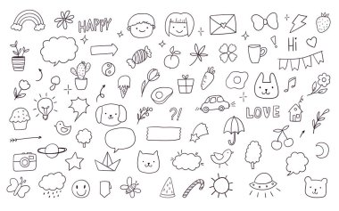 Asgari ve yarım yamalak çizgili sanat tarzı çıkartmalar, boyama sayfaları, sosyal medya tasarımları, posterler, tebrik kartları, markalaşma ve eğitim materyalleri için mükemmel hale getiriyor.