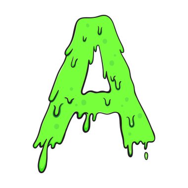 Sümüksü yeşil harf B yapışkan, damlayan çizgi film tarzında. Eğlenceli, ürkütücü ve iğrenç yaratıcı tasarım Cadılar Bayramı, oyunlar, posterler, ürkütücü çocuk projeleri ve balçık temalı içerik için mükemmel..